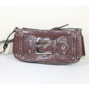 Vintage Y2K Guess Buckle Shoulder Demi Bag Brown